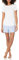 Amazon Essentials Set con Maglietta del Pigiama e Pantaloncini in Popeline Donna, Bianco Brillante/Blu Bianco Righe, L