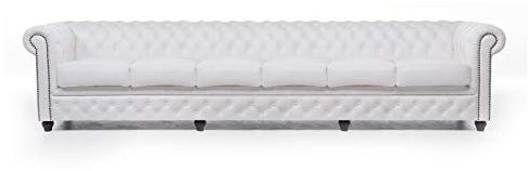 jvmoebel XXL Big Sofa Club Lounge Weiße Möbel 6 Sitzer Große Couchen Chesterfield Sofas