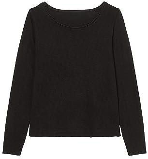 Marc OߴPolo Denim Women's Organic Cotton Long Sleeve Top with Boat Neck, Black (Black), XS