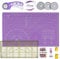 INTLMATE A3 Cutting Mat Set Cutter Tool Kit Including 17inches self-Healing Cutting mat,45mm Rotary Cutter with 3 Replacement Blades,Acrylic Quilting Ruler,Patchwork Ruler,20 Clips,100 pins (Purple)