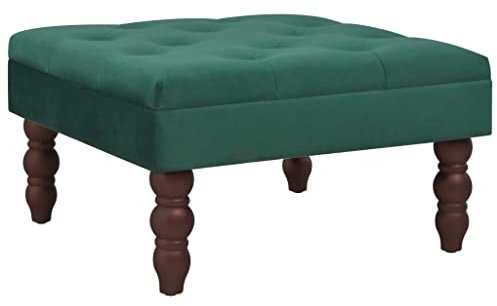 vidaXL Hocker Fußhocker Sitzhocker Polsterhocker Sitzbank Sitzpouf Pouf Sitzpuff Fußbank Ottomane Couchtisch Dunkelgrün 60x60x36cm Samt