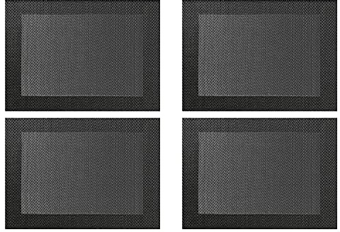 ASA Selection 78055076 Weboptik Tischset, 46 x 33 cm, Polychlorid, anthrazit (4 Stück)