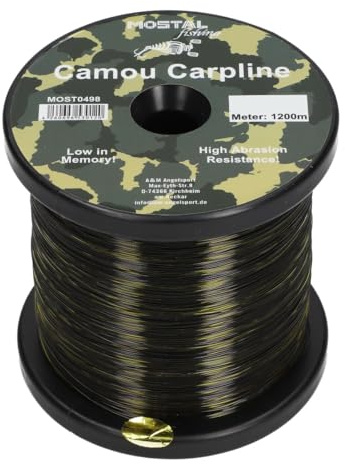 Mostal Camou Carpline 1200m Monofile Schnur Großspule Camouflage