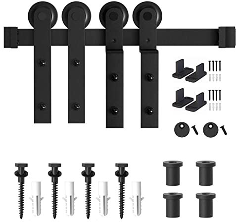 FHYTGBS Gleitreste Tür Hardwarespur -Bent Kleiderbügel geeignet for Holzwände und Betonwände Einzelne Track-Bypass-Schiebespur (Color : 8FT 2440mm)