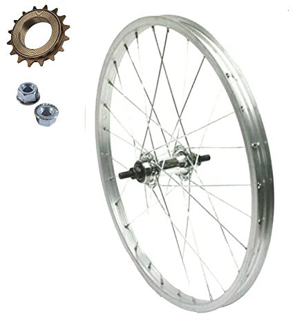 RUOTA/CERCHIO POSTERIORE 20 x 1.75 + PIGNONE 16 DENTI 1V BICI GRAZIELLA MTB CITY BIKE | ALLUMINIO/ACCIAIO