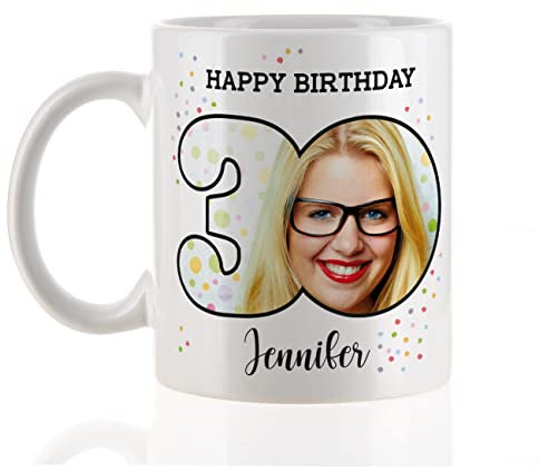 Herz & Heim® Fototasse zum runden Geburtstag mit eigenen Foto 30