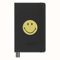 Moleskine - Positivity in Motion, Undatiertes Tagebuch, Limitierte Edition, Smiley Journal mit Hardcover und Elastikverschluss, Großformat 13 x 21, Farbe Schwarz