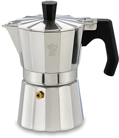 Pezzetti, Luxexpress Cafetière 3 tasses en aluminium, poignée ergonomique résistante à la chaleur, pour planchers à gaz, électriques et vitrocéramiques
