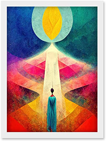 Doppelganger33 LTD Into The Light Abstract Spiritual Painting Artwork Framed Wall Art Print A4