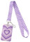 juanooo Cordon tour de cou violet avec porte-carte - Joli porte-clés pour femmes, enfants, employés et filles pour clés, badges d'identification, esthétique, enseignants, étudiants - Porte-nom pour