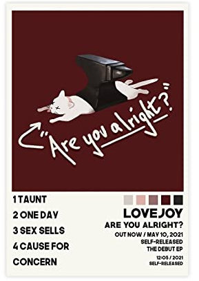 Lovejoy Poster Are You Alright Tracklist Album Poster Leinwand Poster Schlafzimmer Dekor Sport Landschaft Büro Zimmer Dekor Geschenk Rahmen Stil 30 x 45 cm