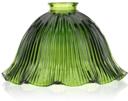 Uonlytech Glass Shade Lamp, Green Floor Lampshade Replacement Vintage Bell Lampshade Light Accessories for Table Lamps Chandelier Fixture