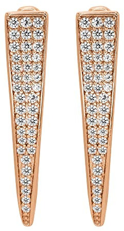 Heideman Ohrringe Florentina Damen aus Edelstahl rosegold farbend Ohrstecker hängend für Frauen mit Stein weiß