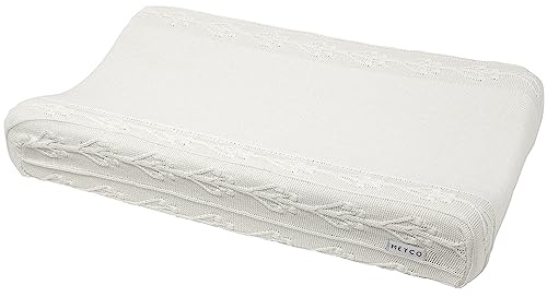 Meyco Wickelauflagenbezug 50x70cm gestrickt Spannlaken Offwhite | 100 % Baumwolle - Oeko Tex zertifiziert - kuschelig weich - hautfreundlich - feuchtigkeitsabsorbierend & schnell trocknend