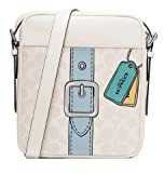 COACH Men's Hudson Crossbody 21 Bag in Signature Canvas (Trompe L'oeil Print - Chalk Multi)