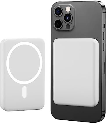 LUCKYDUO mag-Safe Powerbank 5000mAh Magnetische Externe Batterie Mini Power Bank PD 20W QC3.0 Wireless Powerbank mit USB-C Schnellladefunktion für iPhone 15/15Pro/15Pro max/14/13/12/Mini/Pro/Pro MAX