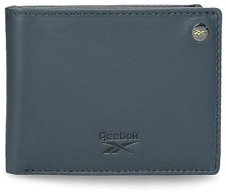 Reebok Switch Portefeuilles et Porte-Monnaie en Cuir de Vachette, Noir, Bleu et Cuir., Bleu, Talla única, Portefeuille