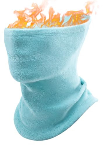 Qunature Cache Cou Polaire Réversible Épais Hiver Foulard Élastique Masque Écharpe Femme Homme sous Casque Durable Ski Patinage Vélo Randonnée Escalade Pêche Nylon M Vert