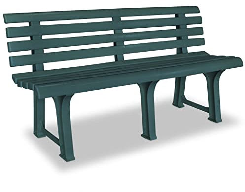 TJROO Gartenbank 145,5 x 49 x 74 cm, Grün, Kunststoff, Sitzbank für den Außenbereich, für den Außenbereich, Gartenbank, für den Außenbereich