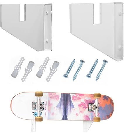 LICHENGTAI Skateboard Wandhalterung Skateboard Halterung Wand Skateboard Display Skateboard Rack Acryl Skateboard Aufbewahrungsbügel Ständer Wandhalter Für Longboard, Skateboard, Snowboard