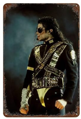 HAMAQAA Michael Jackson Dangerous Tour Wanddekoration, Kunst, Metallblechposter, moderne Heimdekoration, Kunst, Metallposter, Hausbar, Laden, Dekorationen, Vintage-Schild, Geschenk, 30 x 20 cm