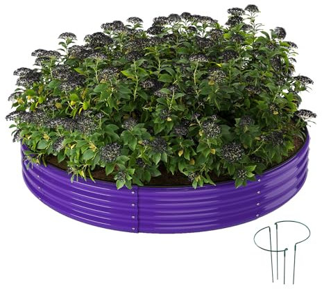 Galvanized Metal Planter Round Raised Garden Bed Kit for Gardening Outdoor，3x3x1ft Grow Garden Box Raised Flower Bed，Round Galvanized Planter Outdoor Large Metal Fire Pit Ring