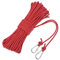 sourcing map 30m Hollow Braided Polypropylene Anchor Rope with Hook, 6mm Nylon Floating Line for Marine Pool Life Boat Anchor Rope, Red