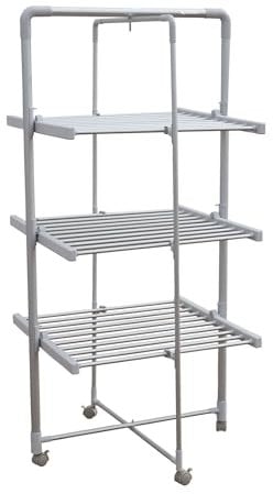 Cofan Tendedero Eléctrico de Torre | 4 Ruedas Omnidireccionales con Freno | Potencia: 300 W | Tendedero Portátil con Secado Rápido