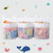 BITOYO Bath Toy Storage Net, Hanging Bath Toy Tidy Organiser and Bath Toy Holder with 3 Pockets, Bathtub Toy Storage and Classification, Bath Toy Storage Basket with Bath Stickers for Baby