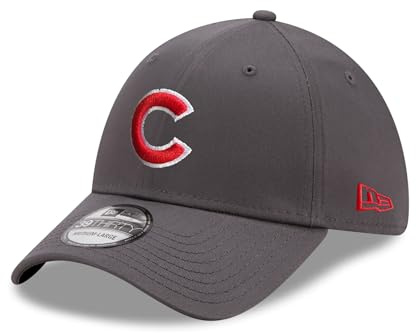 New Era Baseball Cap Kappe 39Thirty Modell gebogener Schirm Stretch-Material MLB Accessoire grau