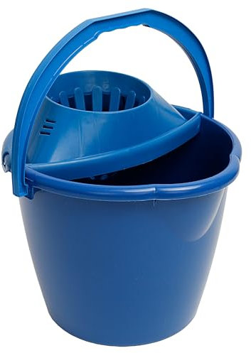 MAYA Cubo Redondo con Escurridor de 13 litros. Forma Redonda. Ligero y Resistente. Fabricado con Polipropileno Reciclado. (Azul)
