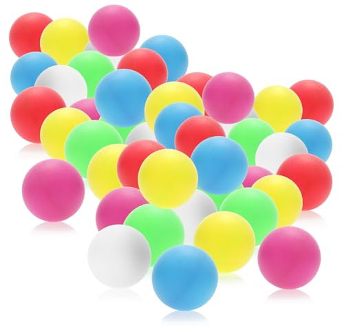 com-four® 48x Tischtennisball - Bunte Pingpongbälle in Standardgröße - Spielbälle für Ping-Pong, Beer-Pong & Table-Tennis - 40mm Trainingsbälle für Anfänger - Plastikbälle (48x Mehrfarbig)