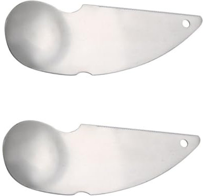 Ipetboom 2pezzi Cucchiaio per Pelare i Kiwi in Acciaio Utensili Portatili per Scavare Frutta Palette per Estrarre di Kiwi Tagliafrutta Multifunzione
