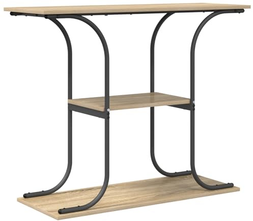 vidaXL Tavolo Console in Rovere Sonoma, Legno ingegnerizzato, 101 x 35 x 80.5 cm. Design Industriale, Ideale per Uso Interno. Durevole, Facile da Pulire e con Una Grande capacità di carico. Resisten