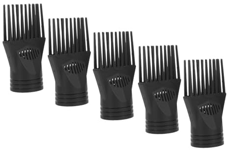 BESTYASH 5 Stück Teiliges Haartrockner Kamm-düsen aus Kunststoff Schonende Styling-aufsätze für Lockiges und Glattes Haar Kompatibel mit Meisten Haartrocknern zur Schnellen Trocknung und