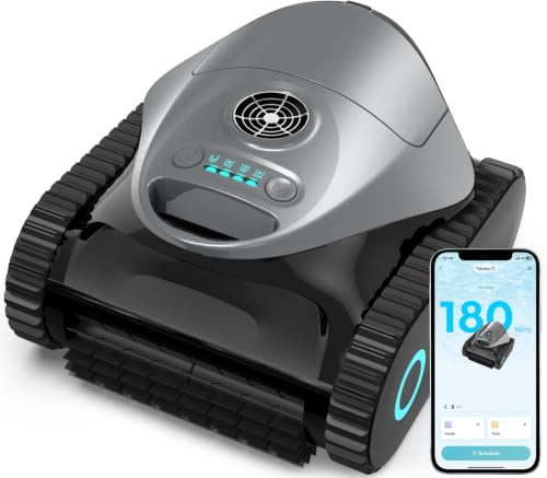 BRINBO C1 Robot Piscine Fond et Parois (2026 Nouv) | Double filtration, 180 min, 7 modes, App, max 150 m², facile à sortir de l'eau, pour eau douce et salée