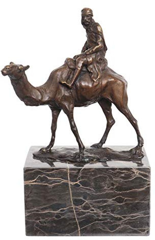 aubaho Skulptur Kamel Reiter Antik-Stil Bronzeskulptur Bronze Figur Statue 22cm