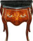 Casa Padrino Barock Kommode Mahagoni Braun Intarsien mit Marmorplatte B 68 cm, H 74 cm - Barock Kommode - Limited Edition