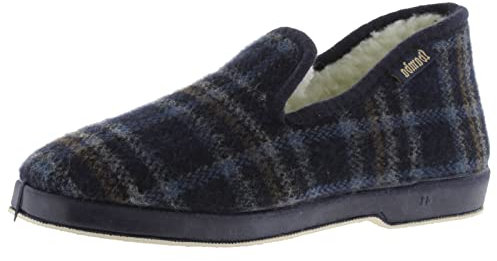 victoria Zapatillas de casa Unisex Wamba Confortable Cuadros & Interior Borreguito & Suela Al Tono 200301M para Adulto Marino 39