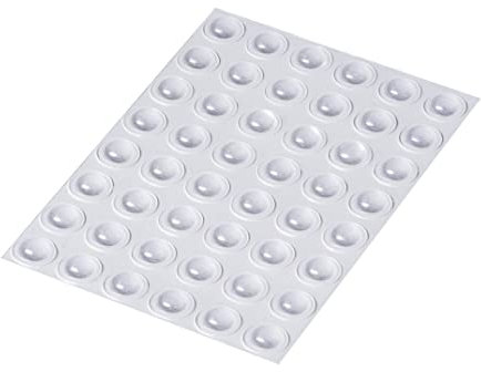 Happy Bananas Clear Self Adhesive Domed Bumper Dots Stops Rubber Feet for Cabinet Doors, Glass, Chopping Boards, Crafts - 10mm x 3.1mm (48)