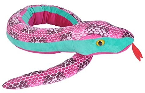 Wild Republic 20003 Plüsch Schlange, Snakesss, Kuscheltier, Plüschtier, Honeycomb Pink, 137 cm, 54