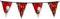 Boland 72350 - Wimpelkette Horror-Clown, Länge 6 Meter, je Wimpel 30 x 20 cm, Dekoration, Deko-Girlande, Karneval, Mottoparty, Halloween