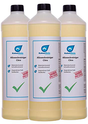 KaiserRein Allzweckreiniger 3 x 1L Konzentrat Citrus Oberflächenreiniger Bodenreiniger Universalreiniger für Boden, Auto und Oberflächen Kraftreiniger fettlösender Industriereiniger