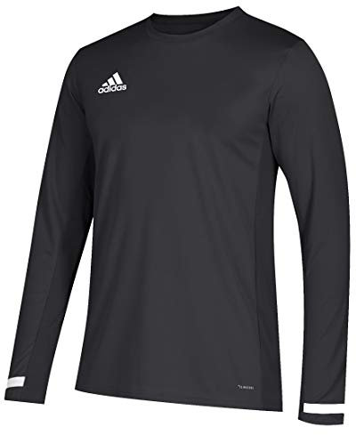 adidas Men's T19 Teamwear Long Sleeve Sports Jersey tee Shirt top (M, T, Black/White, M