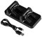 Dual-Ladestation für -Ladegerät für -Controller - Leichter, Solider und langlebiger Anschluss Eingebauter Micro-USB-Adapter - Dual-Ladegerät mit USB-Ladekabel für