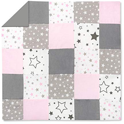 Amilian Patchwork Bezug für Dekokissen 80x80 Kissenbezug mit Reißverschlus (Patchwork 13)