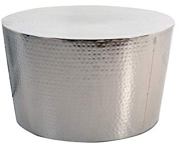 Tuoni Matai Couchtisch aus gehämmertem Metall, silberfarben, Höhe 41 cm