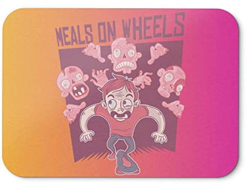 BLAK TEE Hungry Halloween Zombies Mouse Pad 18 x 22 cm in 3 Colours Pink Yellow