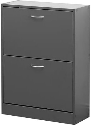AVC Designs 2 Draw Shoe Cabinet Grey
