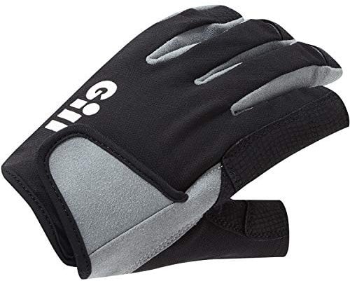 Gill Deckhand Segelhandschuhe – Langfinger mit freiliegendem Zeigefinger und Daumen – 50+ UV-Sonnenschutz und wasserabweisend (Schwarz, XL)